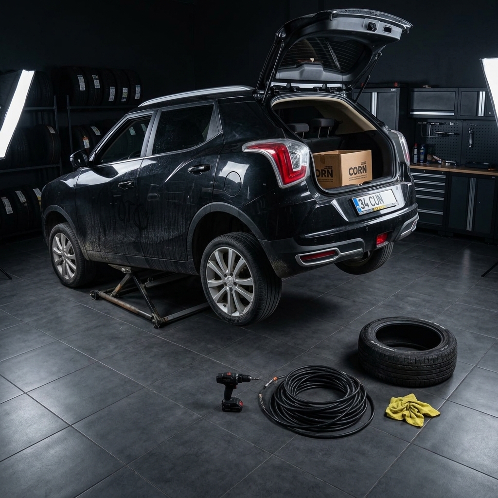 Upmoto mobil lift ile SUV araç devirme işlemi